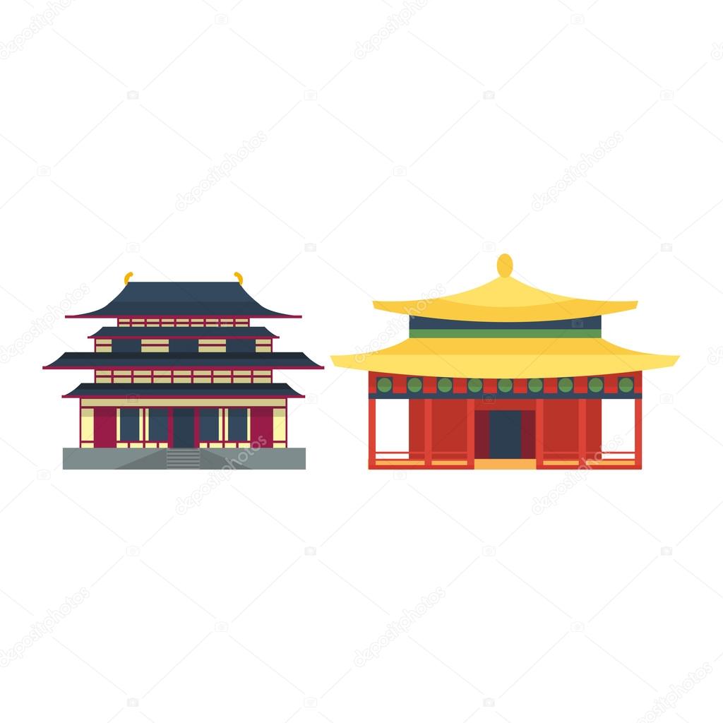 Beautiful asia travel temple vector