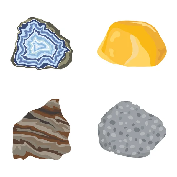 Conjunto de vectores de piedra mineral . — Vector de stock