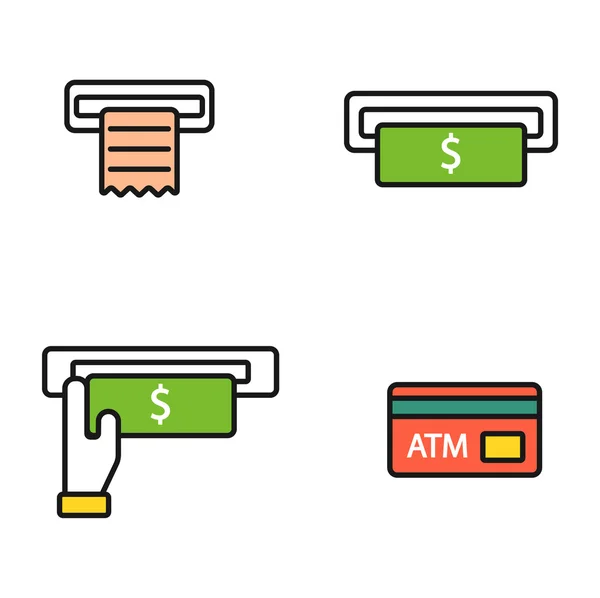 Ensemble vectoriel d'icônes ATM . — Image vectorielle
