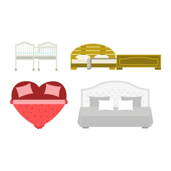 Vector cama icono aislado — Vector de stock