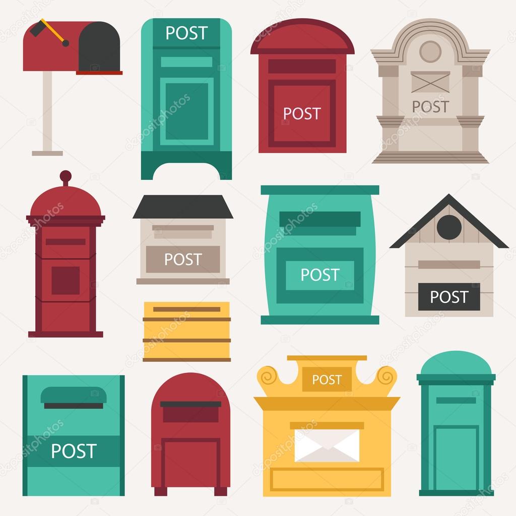Post mailbox vector set.