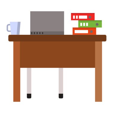 İş yerinde vektör çizim.