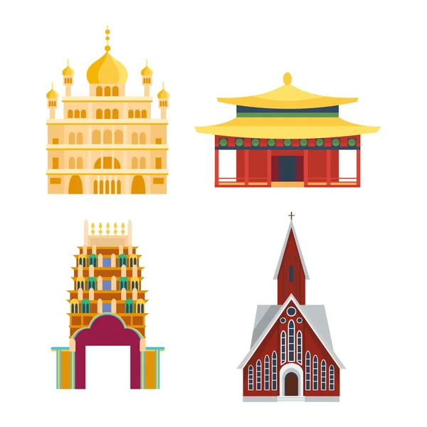 Vetor de templo de viagem bela Ásia —  Vetores de Stock
