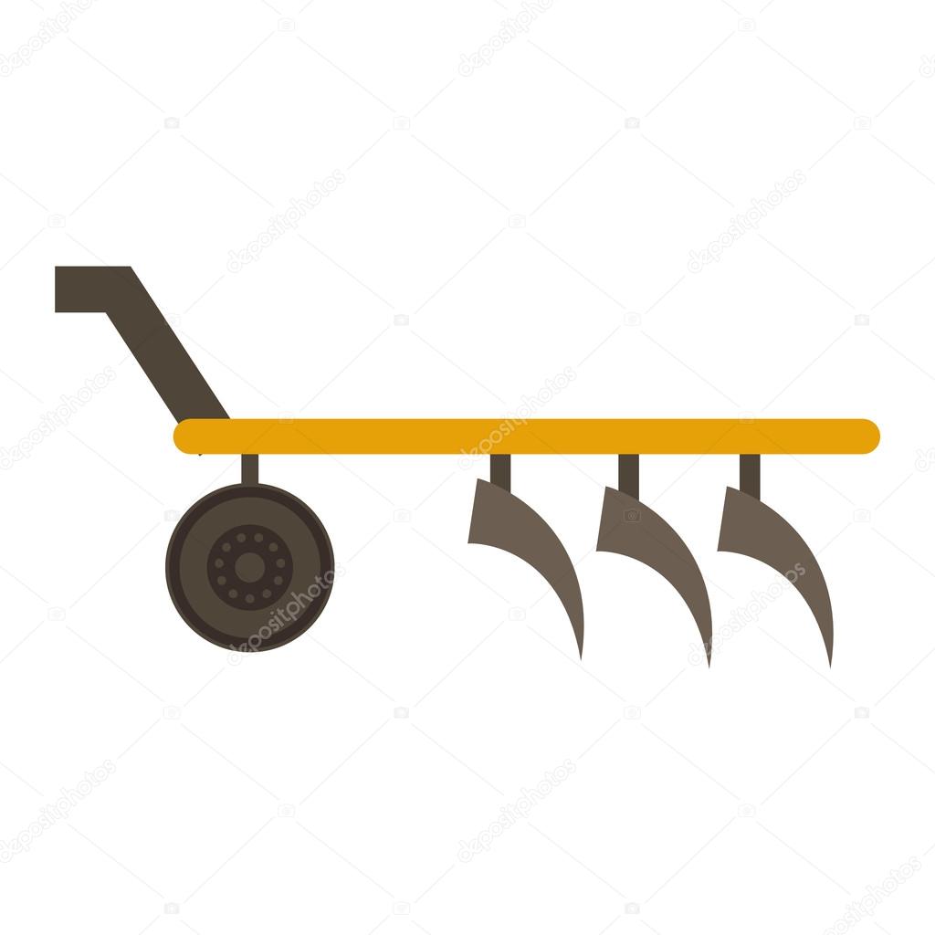 Farm plow vector illustration.