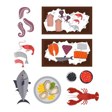 Seafood vector illustration clipart