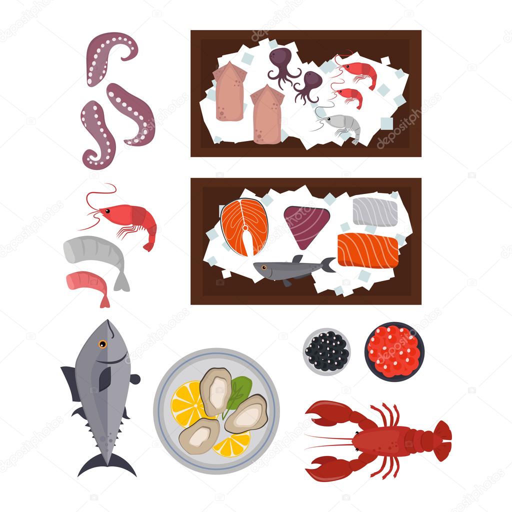 Seafood vector illustration