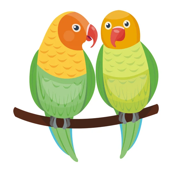 Papagaios de desenhos animados conjunto vetor — Vetor de Stock