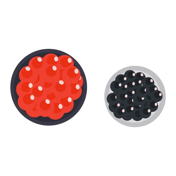 Illustration vectorielle caviar rouge et noir . — Image vectorielle