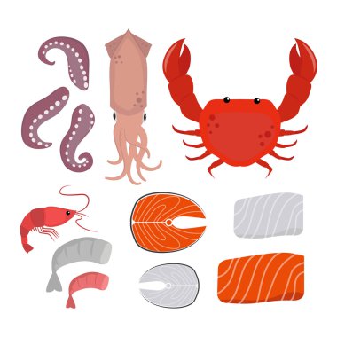 Deniz ürünleri vektör çizim