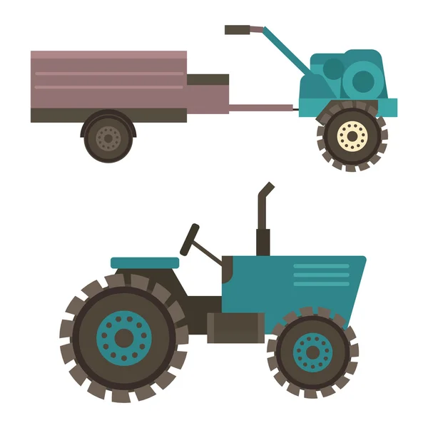 Vehículo tractor granja vector — Vector de stock