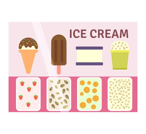 Ice cream shop facade illustration — Stock Vector