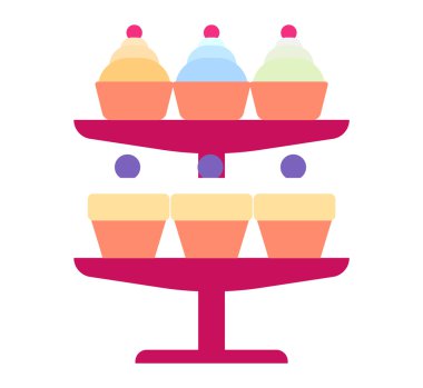 Krem doğum günü pasta vektör.