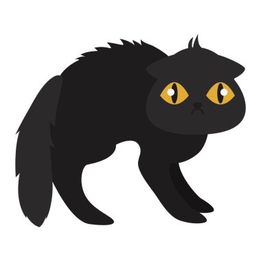 Çizgi film blacck vektör kedi karakteri