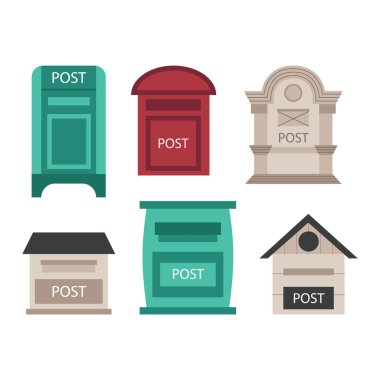 Posta posta kutusu vektör set.