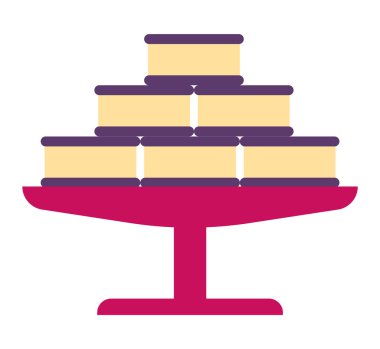 Krem doğum günü pasta vektör.