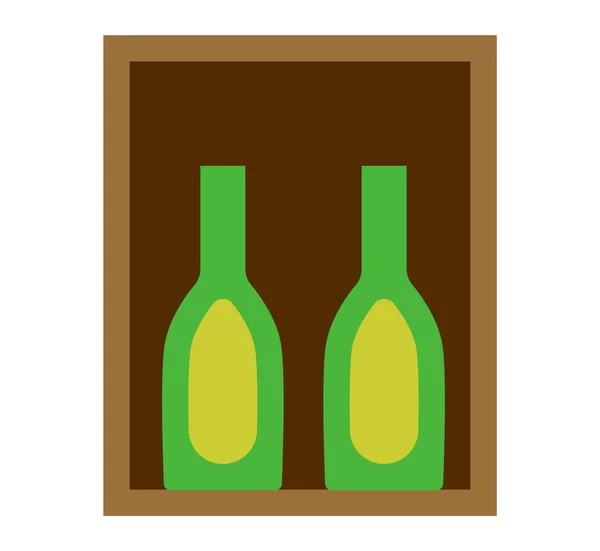 Ilustración del vector caja de vino . — Vector de stock