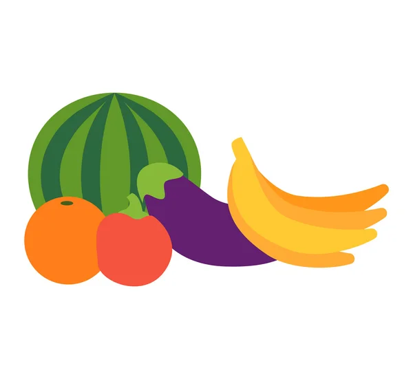 Conjunto de vetor de frutas tropicais — Vetor de Stock