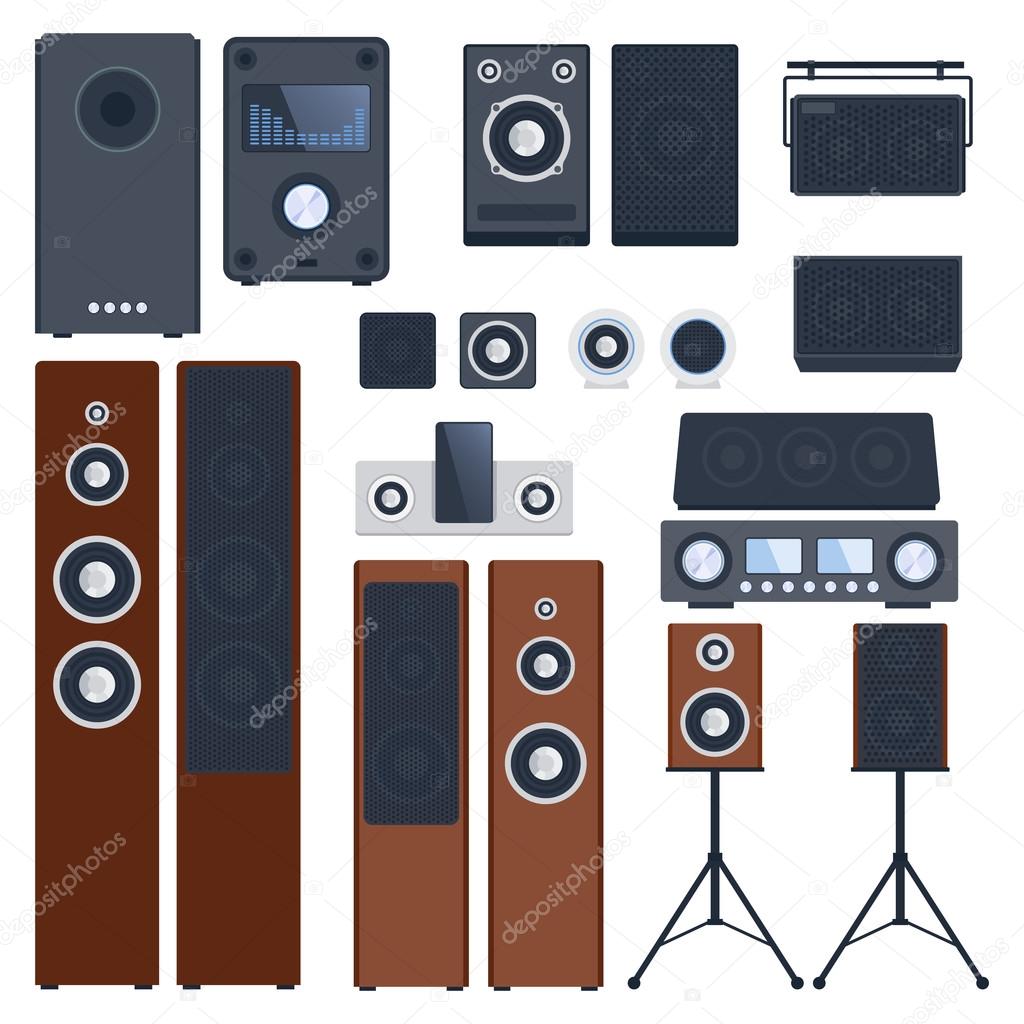 Music systems vector set.