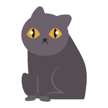 Çizgi film blacck vektör kedi karakteri