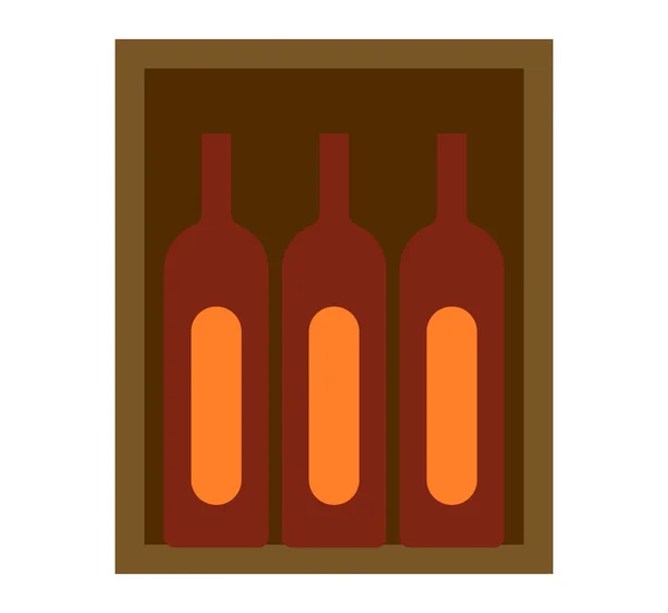 Ilustración del vector caja de vino . — Vector de stock