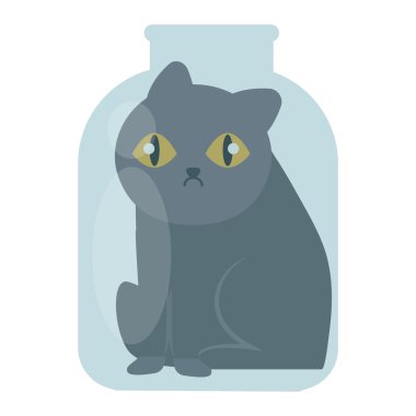 Kedi kavanoz vektör çizim.