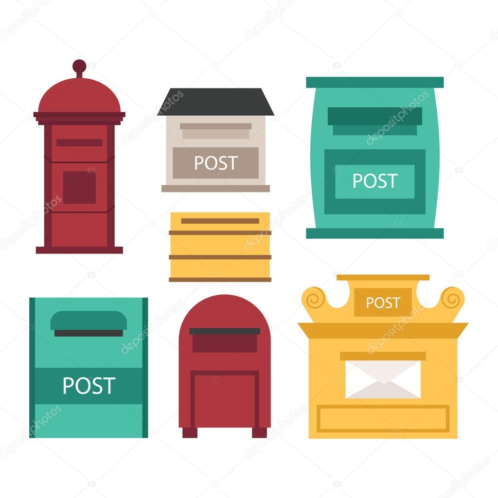 Post mailbox vector set.