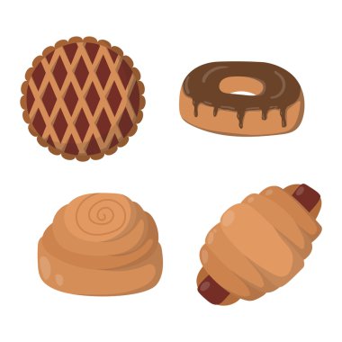 Vektör çizim ekmek yapım ürünleri.