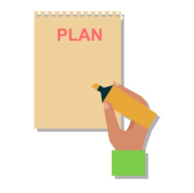 Planlamacıları defter vektör çizim.