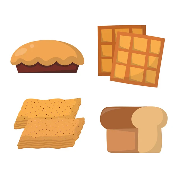 Productos de panadería de ilustración vectorial . — Vector de stock