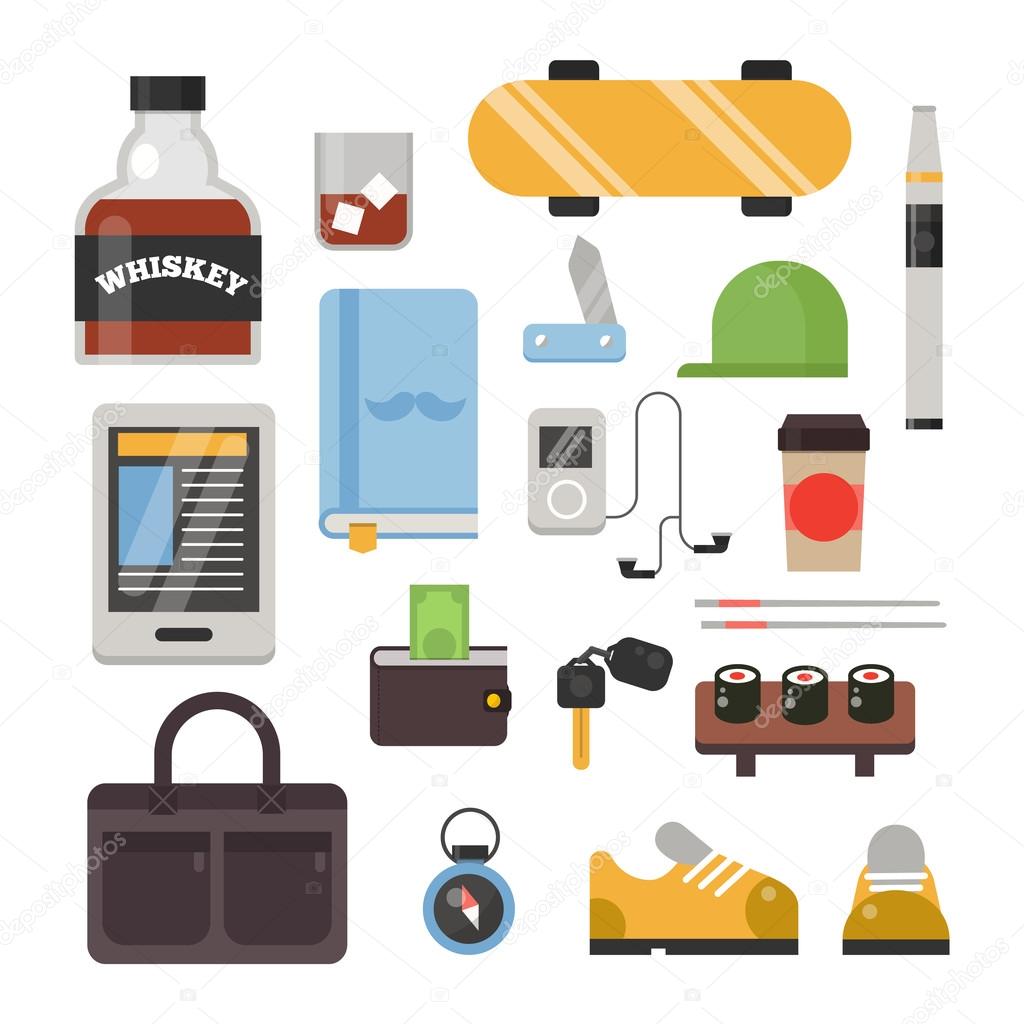 Hipster icons vector set.