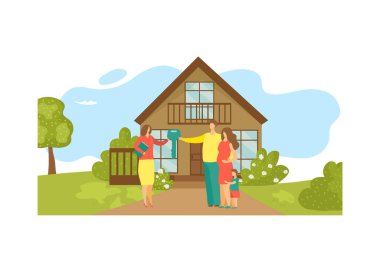 Kadın karakter emlakçısı, güzel, modern, genç bir ailenin özel evini satmış..