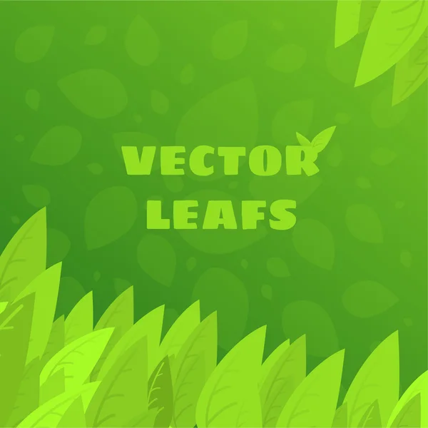 Green leafs background vector illustration — Stockvector