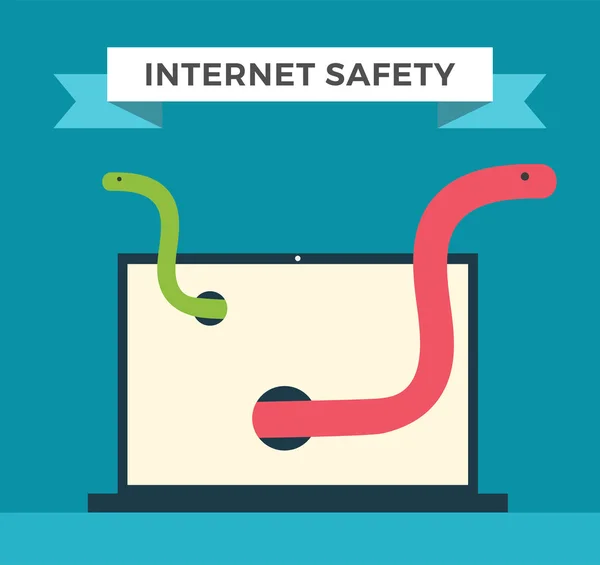 Illustrazione vettoriale di sicurezza Internet — Vettoriale Stock
