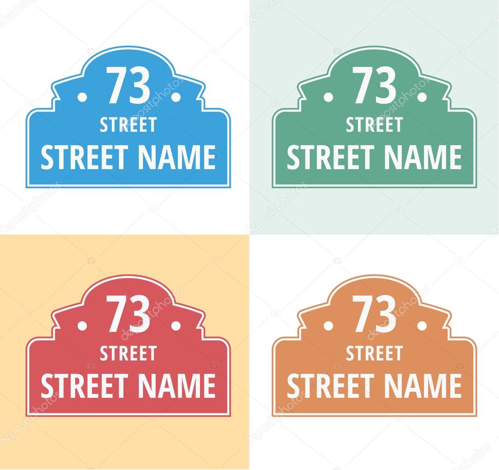 House numbers boards sign isolated