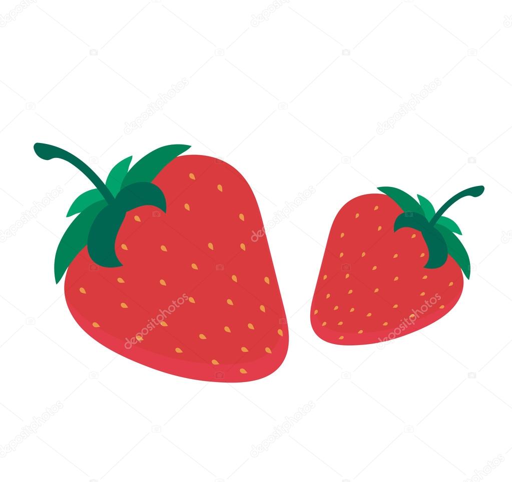 Strawberry vector illustration fruit isolated on white background