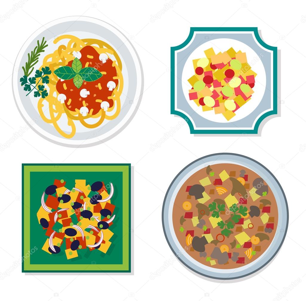 Food ingredients vector flat illustration