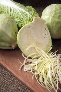 lahana ahşap oyun tahtası üzerinde bir arka plan Sivas'tan, çuval bezi