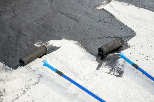 Rolborstel, hulpmiddel voor het waterdicht maken — Stockfoto