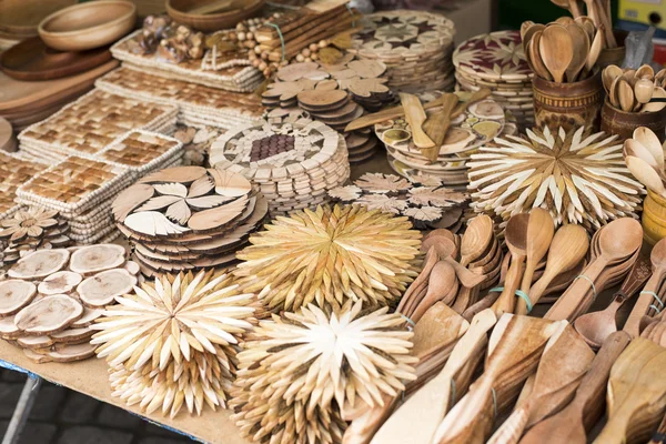 Handmade  wooden  utensils — Stock Photo, Image