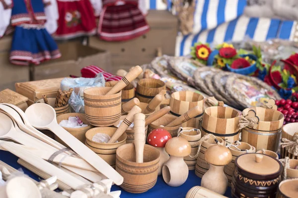 Handmade  wooden  utensils — Stock Photo, Image