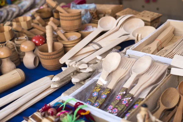 Handmade  wooden  utensils — Stock Photo, Image