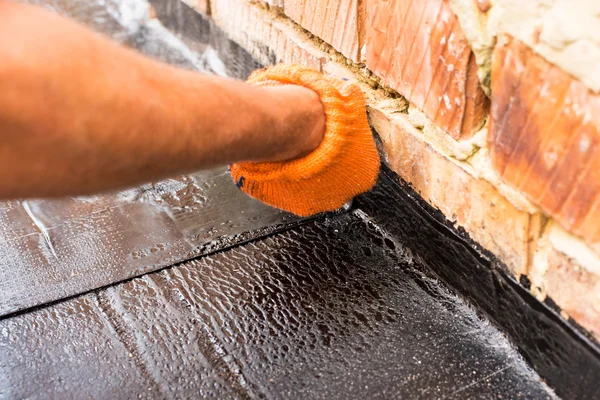 Installation of roll  waterproofing — Stock Photo, Image