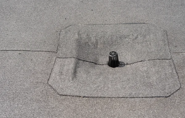 Flat roof drain close up. — Stock Photo, Image