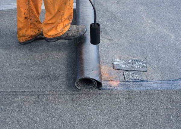 Professional installation of waterproofing — Stock Photo, Image