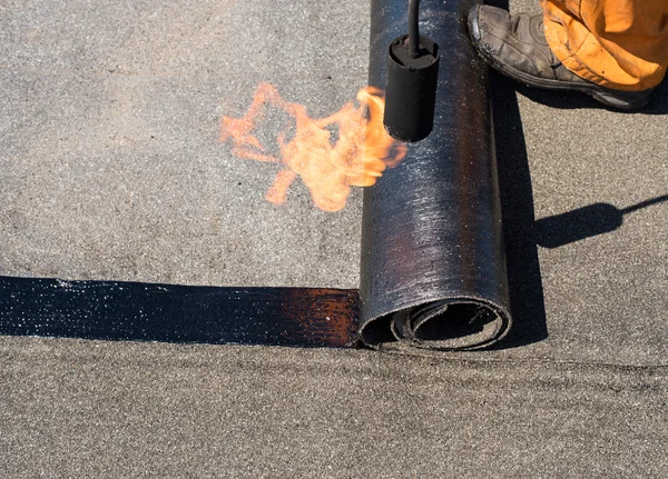 Professional installation of waterproofing — Stock Photo, Image