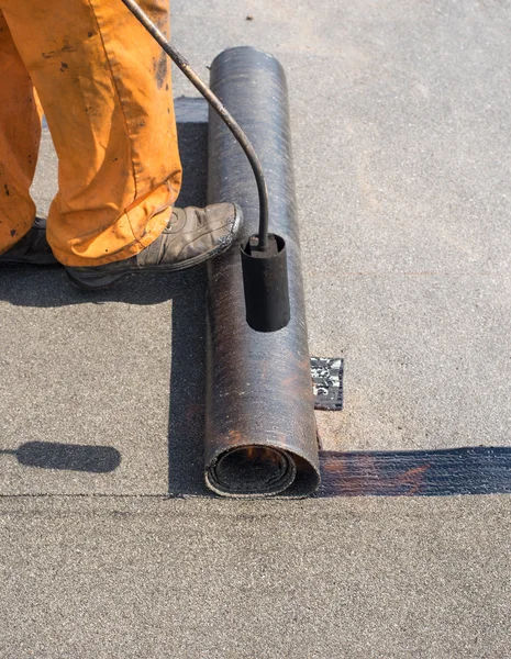 Professional installation of waterproofing — Stock Photo, Image