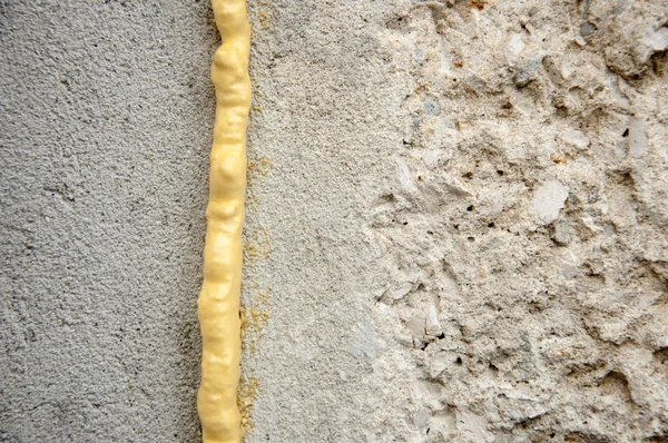 Espuma Poliuretano Llena Grieta Pared — Foto de Stock