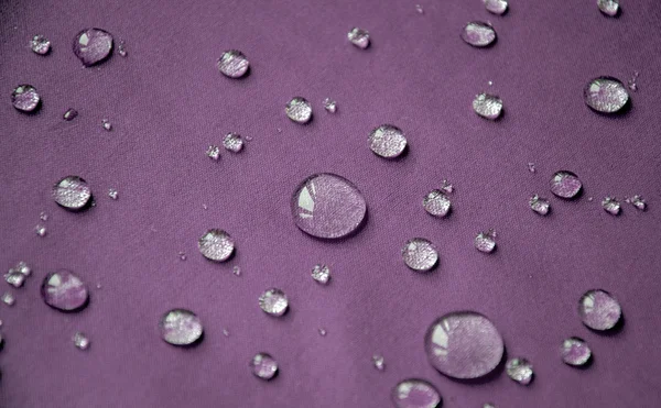 Waterproof textile with drops warter — Stock Photo, Image