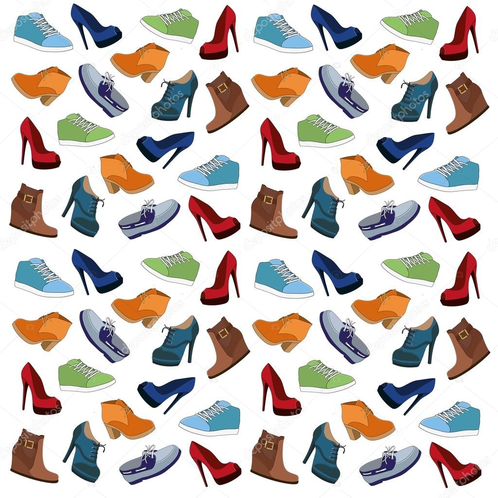shoes vector set pattern