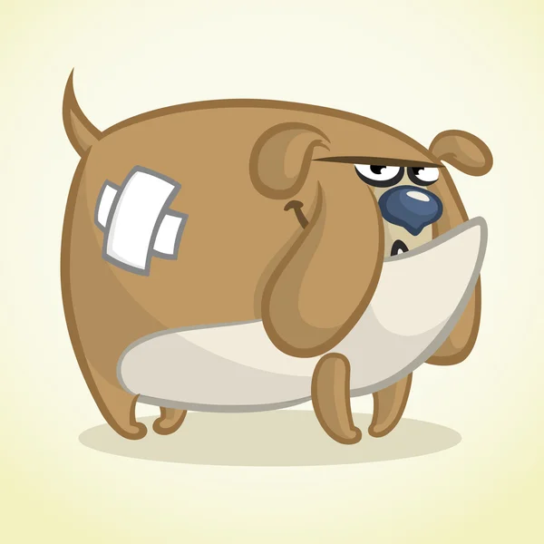 卡通插图的可爱的牛头犬。矢量狗性格 — 图库矢量图片
